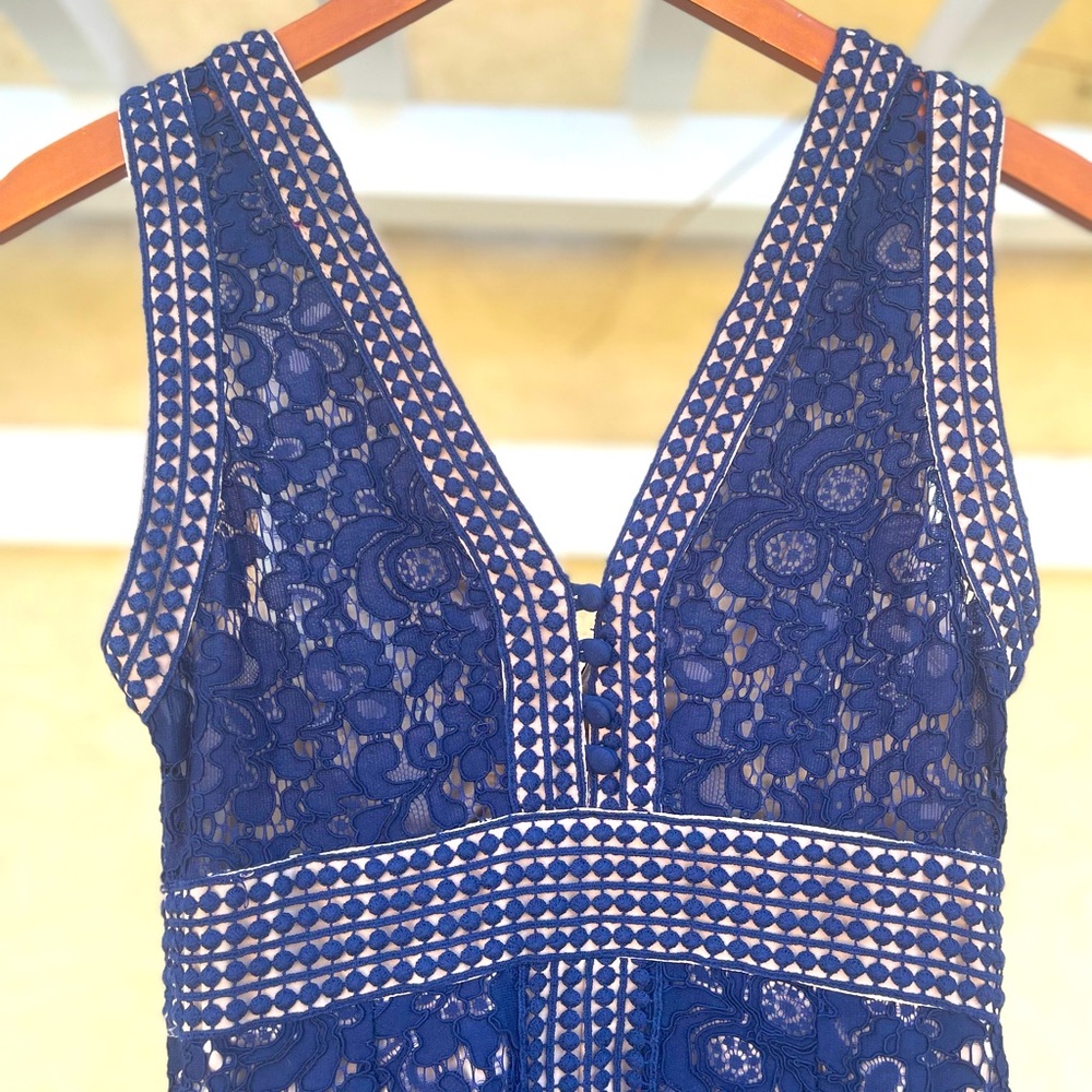Blue lace dress by Bardot